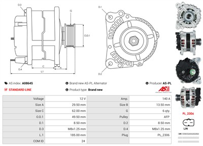 AS-PL A0864S EAN: 5902129178316.