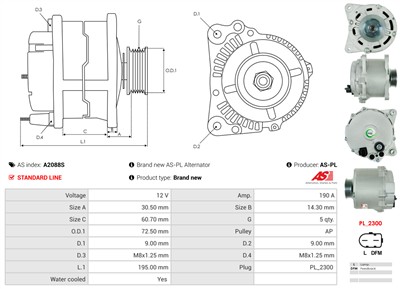AS-PL A2088S EAN: 5902129051909.
