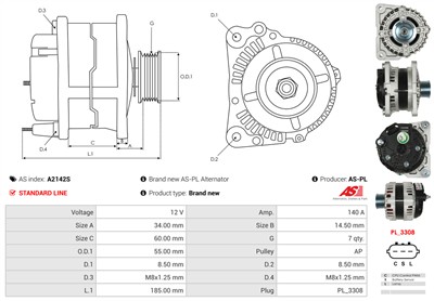AS-PL A2142S EAN: 5902129168140.