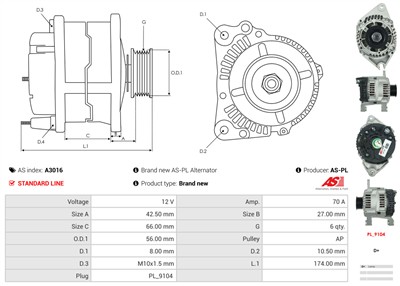 AS-PL A3016 EAN: 5901259403558.