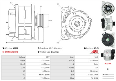 AS-PL A3023 EAN: 5901259403657.