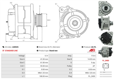 AS-PL A3052S EAN: 5902129043805.