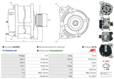 AS-PL A3163PR EAN: 5902129023111.
