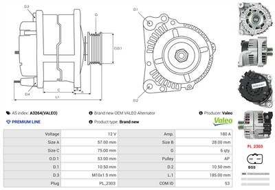 AS-PL A3264(VALEO) EAN: 5902129001416.