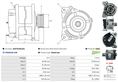 AS-PL A3275(VALEO) EAN: 5902129016281.