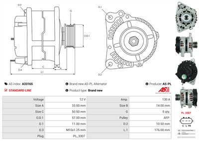 AS-PL A3316S EAN: 5902129056379.