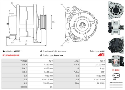 AS-PL A3358S EAN: 5902129050568.