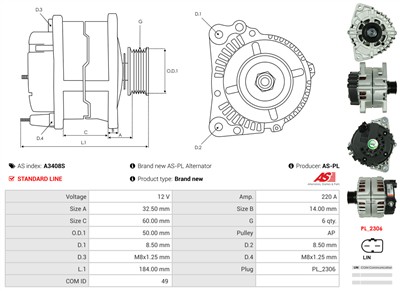 AS-PL A3408S EAN: 5902129092117.