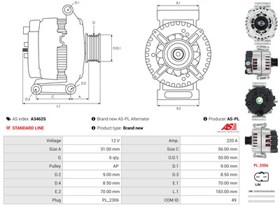 AS-PL A3462S EAN: 5902129122265.