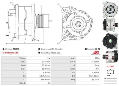 AS-PL A3491S EAN: 5902129130192.