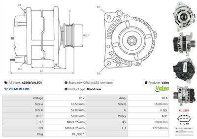 AS-PL A3568(VALEO) EAN: 5902129143208.