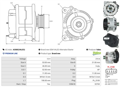 AS-PL A3585(VALEO) EAN: 5902129145516.