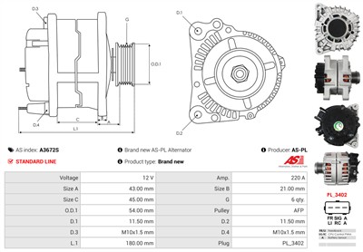 AS-PL A3672S EAN: 5902129184126.