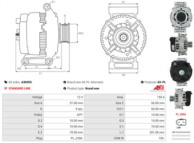 AS-PL A3695S EAN: 5902129207306.