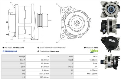 AS-PL A3749(VALEO) EAN: 5902129225607.