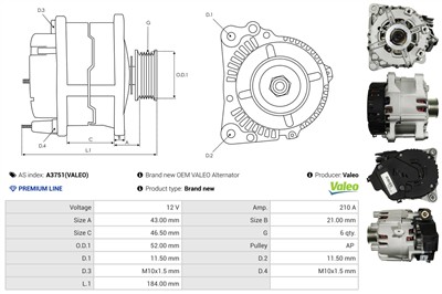 AS-PL A3751(VALEO) EAN: 5902129225683.