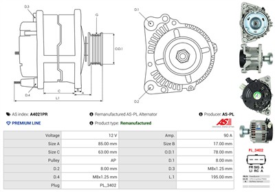 AS-PL A4021PR EAN: 5902129031192.