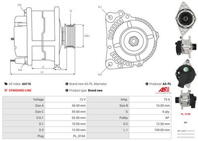AS-PL A4116 EAN: 5902129024095.