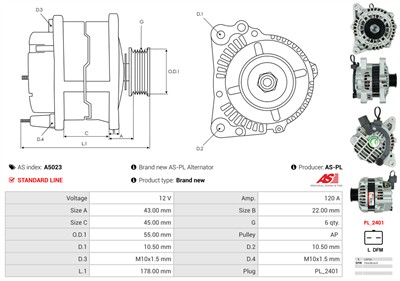 AS-PL A5023 EAN: 5901259406078.