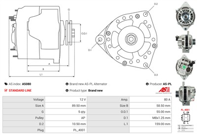 AS-PL A5080 EAN: 5901259489613.