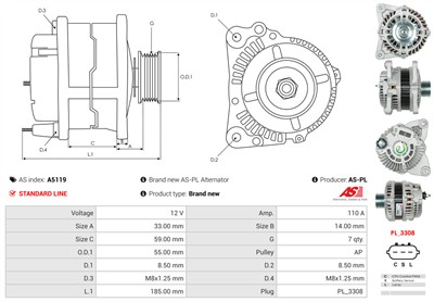 AS-PL A5119 EAN: 5902129003168.