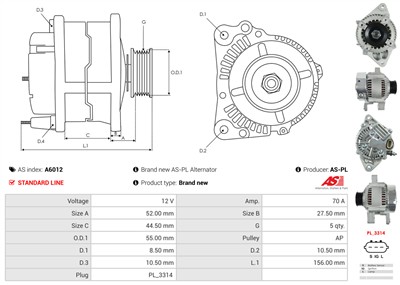 AS-PL A6012 EAN: 5901259406306.