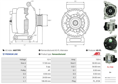 AS-PL A6077PR EAN: 5902129083627.