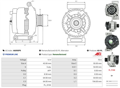 AS-PL A6095PR EAN: 5902129146193.