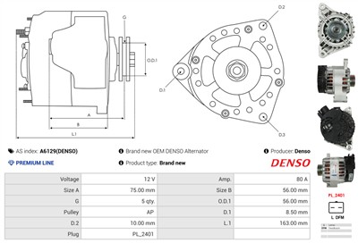 AS-PL A6129(DENSO) EAN: 5901259466898.