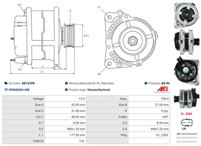AS-PL A6131PR EAN: 5902129092025.