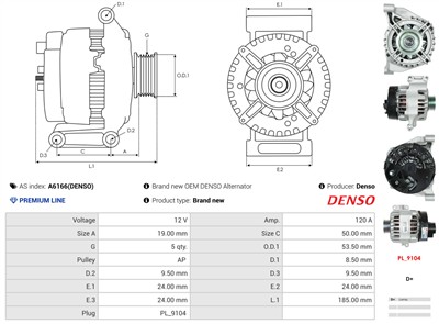 AS-PL A6166(DENSO) EAN: 5901259478730.