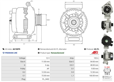 AS-PL A6190PR EAN: 5902129168461.