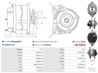 AS-PL A6254(DENSO) EAN: 5902129010999.