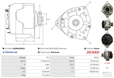 AS-PL A6260(DENSO) EAN: 5902129011088.