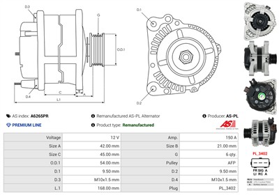 AS-PL A6265PR EAN: 5902129090182.