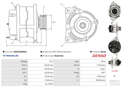 AS-PL A6267(DENSO) EAN: 5902129011163.