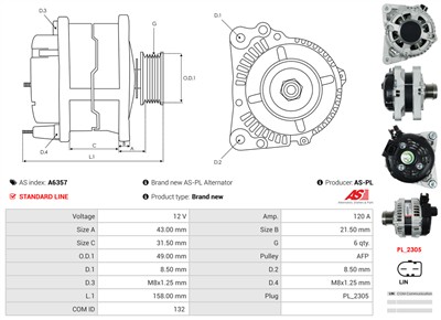 AS-PL A6357 EAN: 5902129021414.