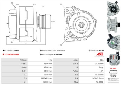 AS-PL A9020 EAN: 5901259406764.