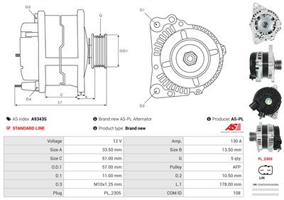 AS-PL A9343S EAN: 5902129143017.