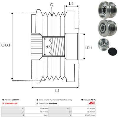 AS-PL AFP0089 EAN: 5902129016892.