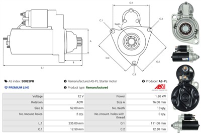 AS-PL S0025PR EAN: 5902129085188.