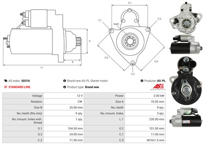 AS-PL S0316 EAN: 5901259463729.