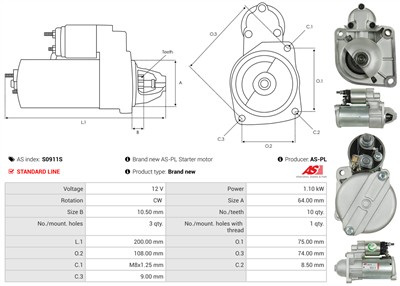 AS-PL S0911S EAN: 5902129168614.