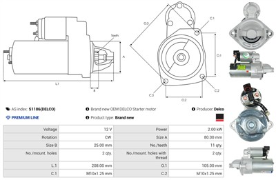 AS-PL S1186(DELCO) EAN: 5902129109419.