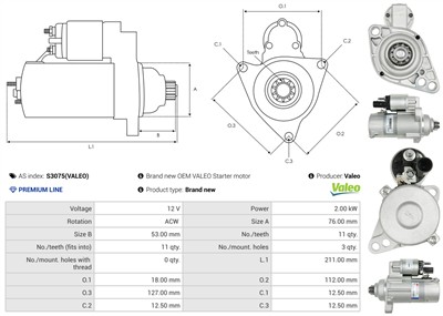 AS-PL S3075(VALEO) EAN: 5902129001294.