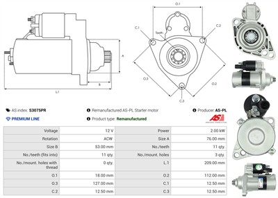 AS-PL S3075PR EAN: 5902129082927.