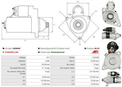 AS-PL S3096SR EAN: 5902129105367.