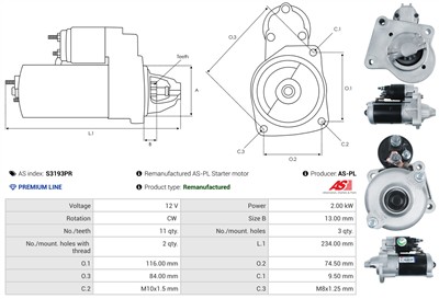 AS-PL S3193PR EAN: 5902129178620.