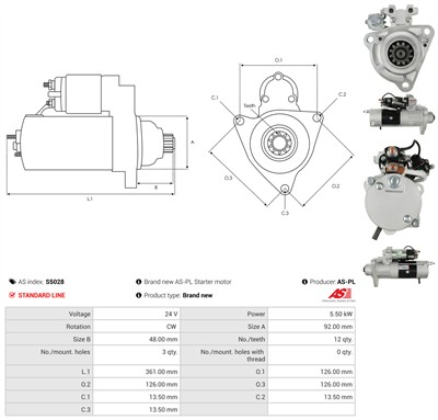 AS-PL S5028 Číslo výrobce: M9T61171. EAN: 5901259423112.