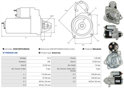 AS-PL S5507(MITSUBISHI) EAN: 5902129162209.